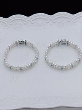 Handmade 3mm Freshwater Baby Pearl Braided Bracelet 7” 26B450